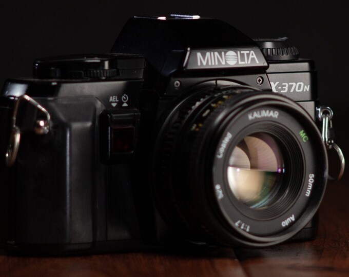 Minolta X370n SLR 35mm Film Camera W/kalimar 50mm F1.7 Fast Prime Lens
