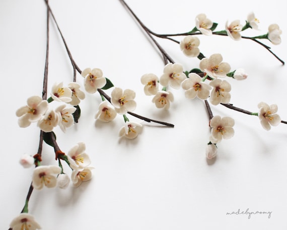 Felt Cherry Blossom Branch: Handmade Spring Home Decor