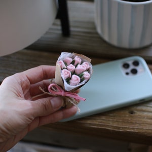 Miniature Rose bouquet, Car Air Vent Clip, Car Decoration, Felt Rose, Gift, Birthday gift, Car vent accessory, handmade rose, Handmade gift