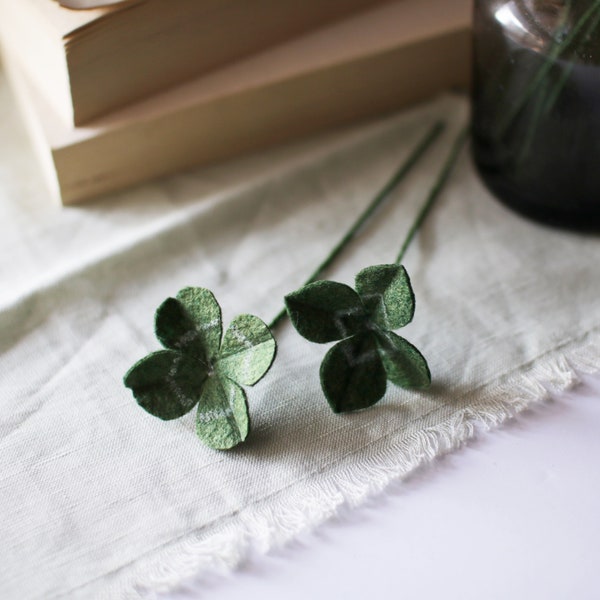 Four-leaved Clover, Four leaf clover, Felt Clover, Clover Flower, Felt Floral, Spring Flower, Flower Arrangement, Flower Bouquet