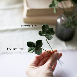 Four-leaved Clover, Four leaf clover, Felt Clover, Clover Flower, Felt Floral, Spring Flower, Flower Arrangement, Flower Bouquet image 3