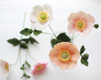 Japanese Anemone, Felt Flower, Artificial Anemone, Anemone Felt Flower, Fall Anemone, Fall Flowers, Japanese Anemone Flower, Wedding, Home