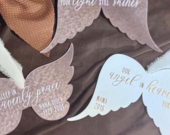 Personalized Memorial Angel Wings Ornament | Remembrance Keepsake