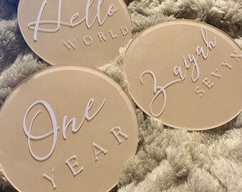 Acrylic Baby Milestone Discs | Photo Prop Set