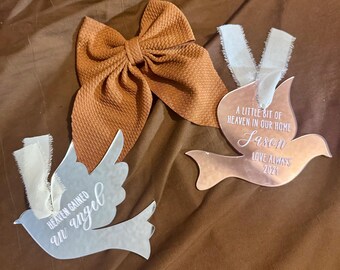 Personalized Memorial Dove Ornament | Angel Wings Remembrance Keepsake