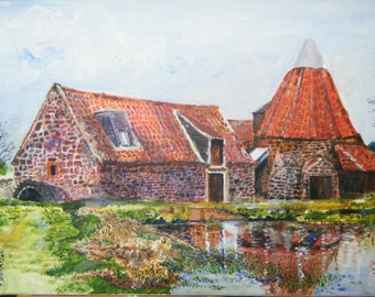 Preston Mill, East Linton. Acrylic