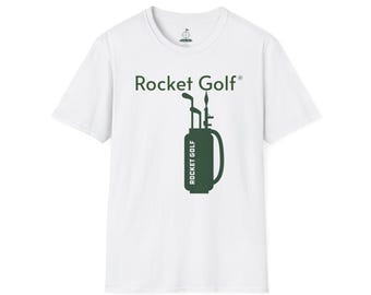 Camiseta Rocket Golf | Camiseta gráfica para entusiastas do golfe, 100% algodão, conforto respirável