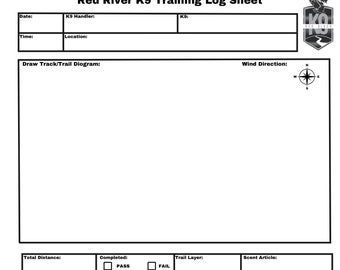 K9 Tracking/Trailing Log Sheet