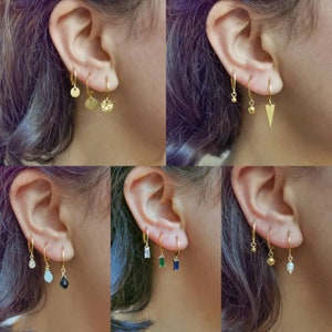 Boucle doreille acier inoxydable , boucle d'oreille lune et etoile , piercing lobe , mix and match image 4