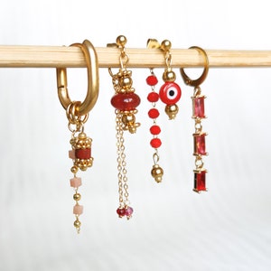 Steel earring, set of earrings, piercing set, individually, handmade jewelry