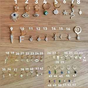 Stainless steel earring, moon and star earring, lobe piercing, mix and match image 9
