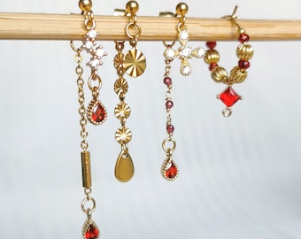 Steel earring, ear piercing to mix, individually, handmade jewelry