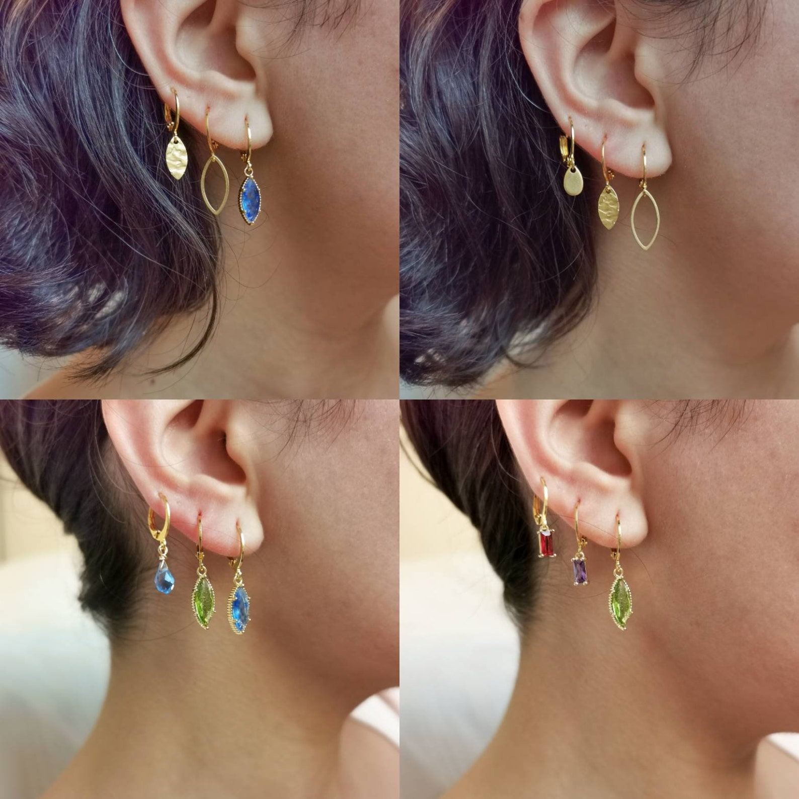 Boucles D'oreilles Pendantes – Acier Inoxydable – Turquoise Lagon – Atelier Lunaire – Artisanales