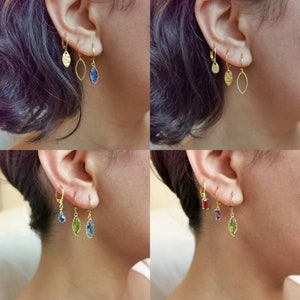 Boucle doreille acier inoxydable , boucle d'oreille lune et etoile , piercing lobe , mix and match image 8