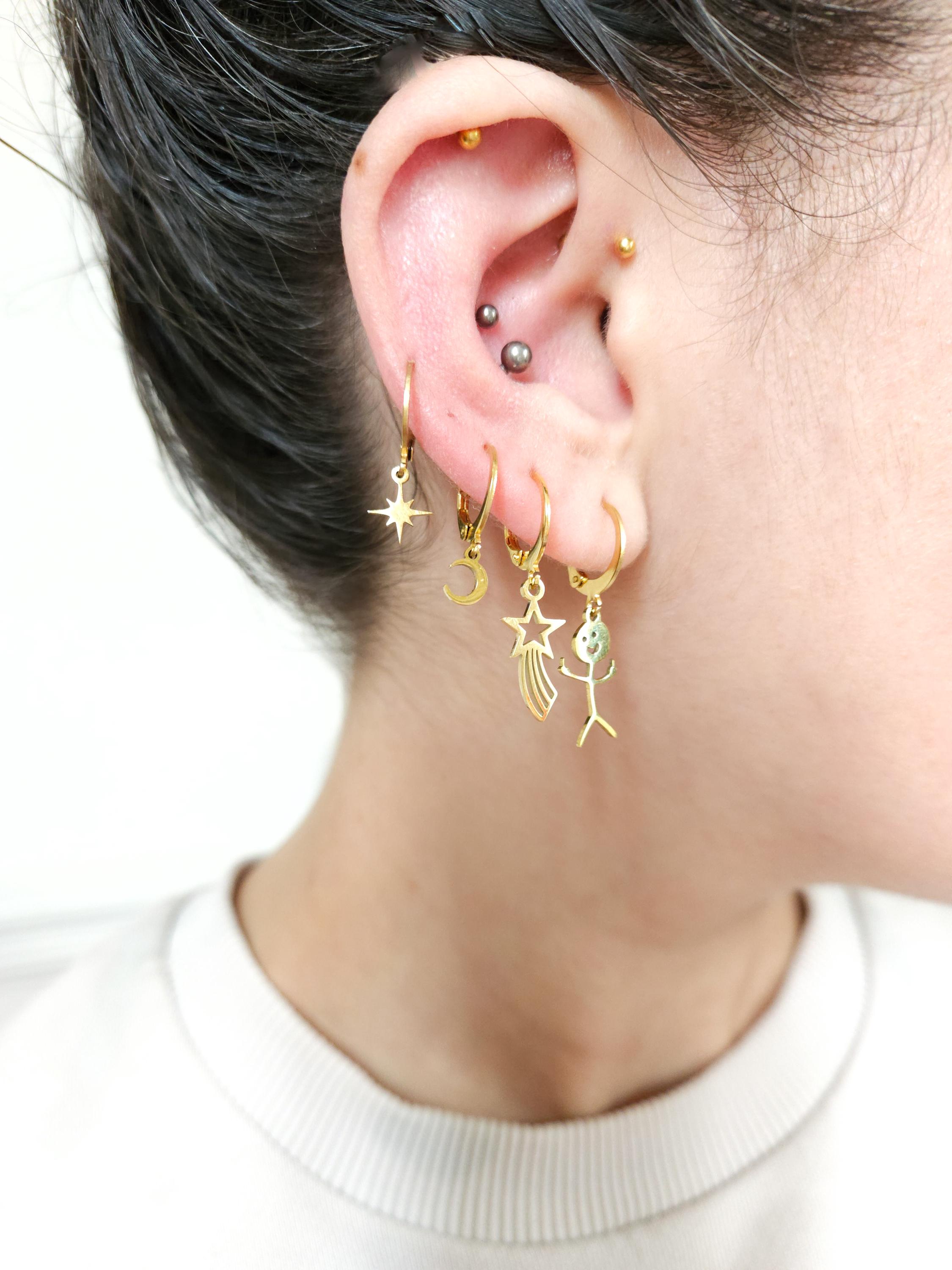 Boucles D'oreilles Femme Acier Inoxydable - 7 Paires (créoles + Clous) | Pour Cartilage, Tragus, Hélix - 4