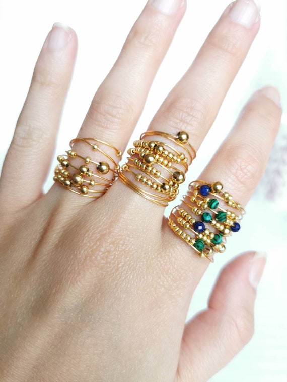 Gemstone store rings etsy