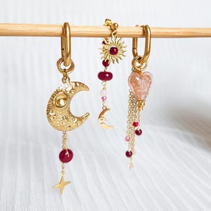 Steel earring, ear piercing to mix, individually, handmade jewelry