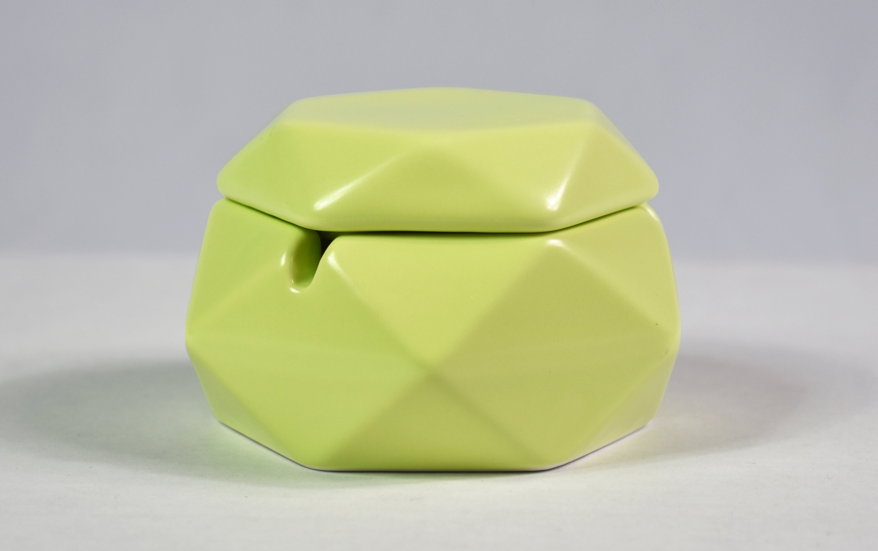 Neon Green Porcelain Lidded Ashtray