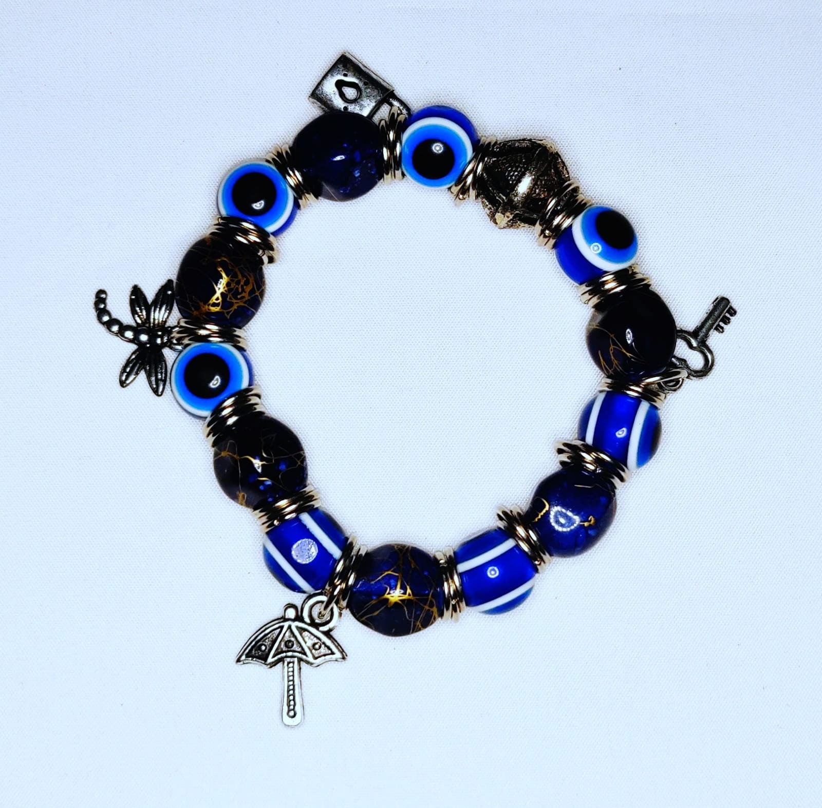 Evil eye bracelet good luck modern marble design for bad Etsy