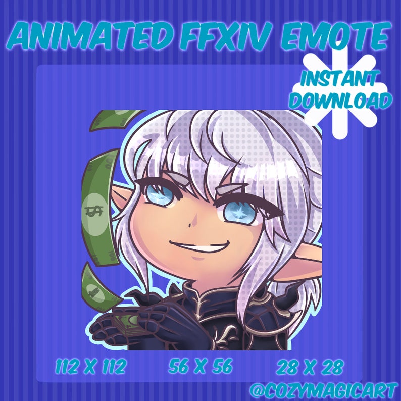 ANIMATED Estinien FFXIV Emote Twitch Discord Youtube Streaming Emote