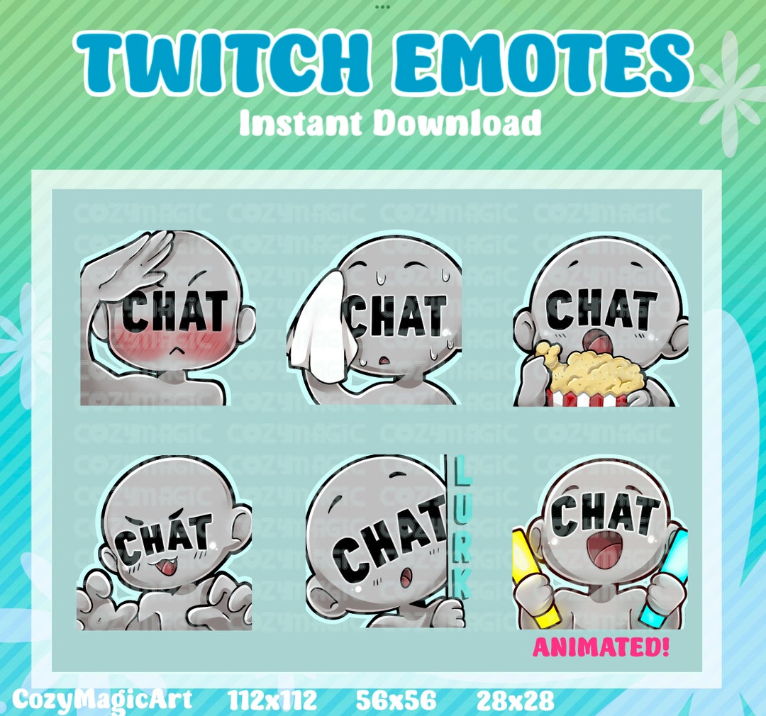 Twitch I Discord I Youtube Emote Cute Chat Emotes Pack Chibi Adorable ...