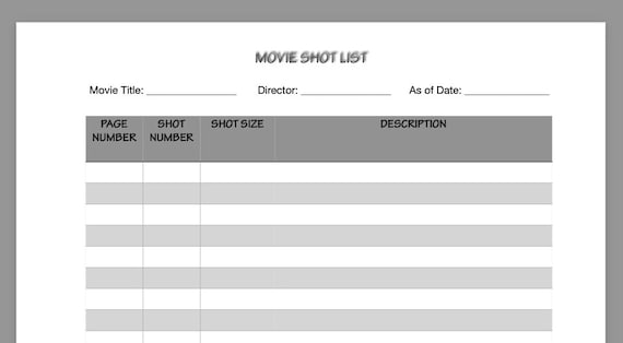 SCREENPLAY SHOT LIST (tracker)
