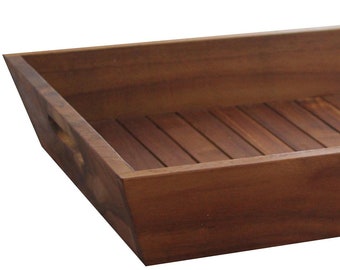 The Original Moa™ Large Teak Amenities Tray with Handles