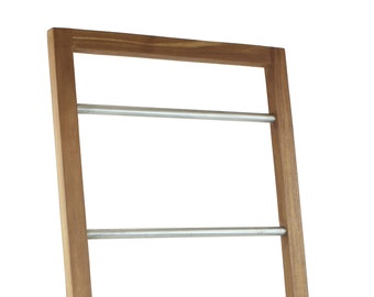 Patented Sula™ Angled Teak & Stainless Towel Stand