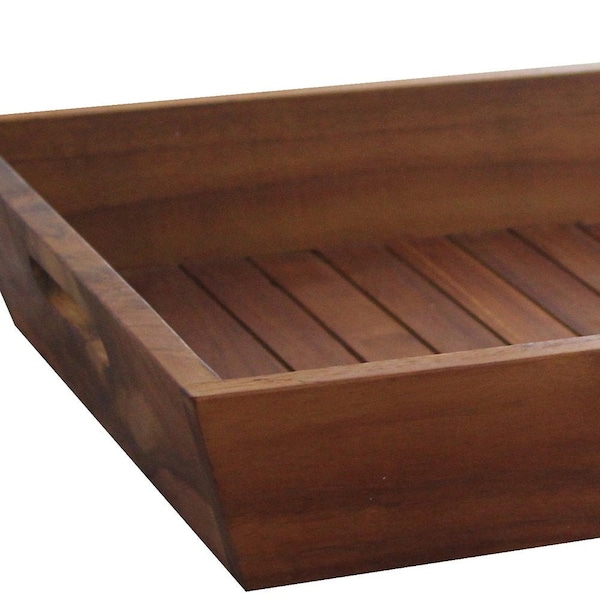 The Original Moa™ Large Teak Amenities Tray with Handles