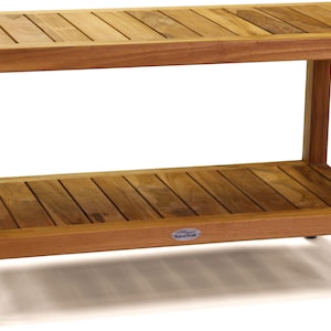 The Original 36" Spa™ Teak Shower Bench with Shelf