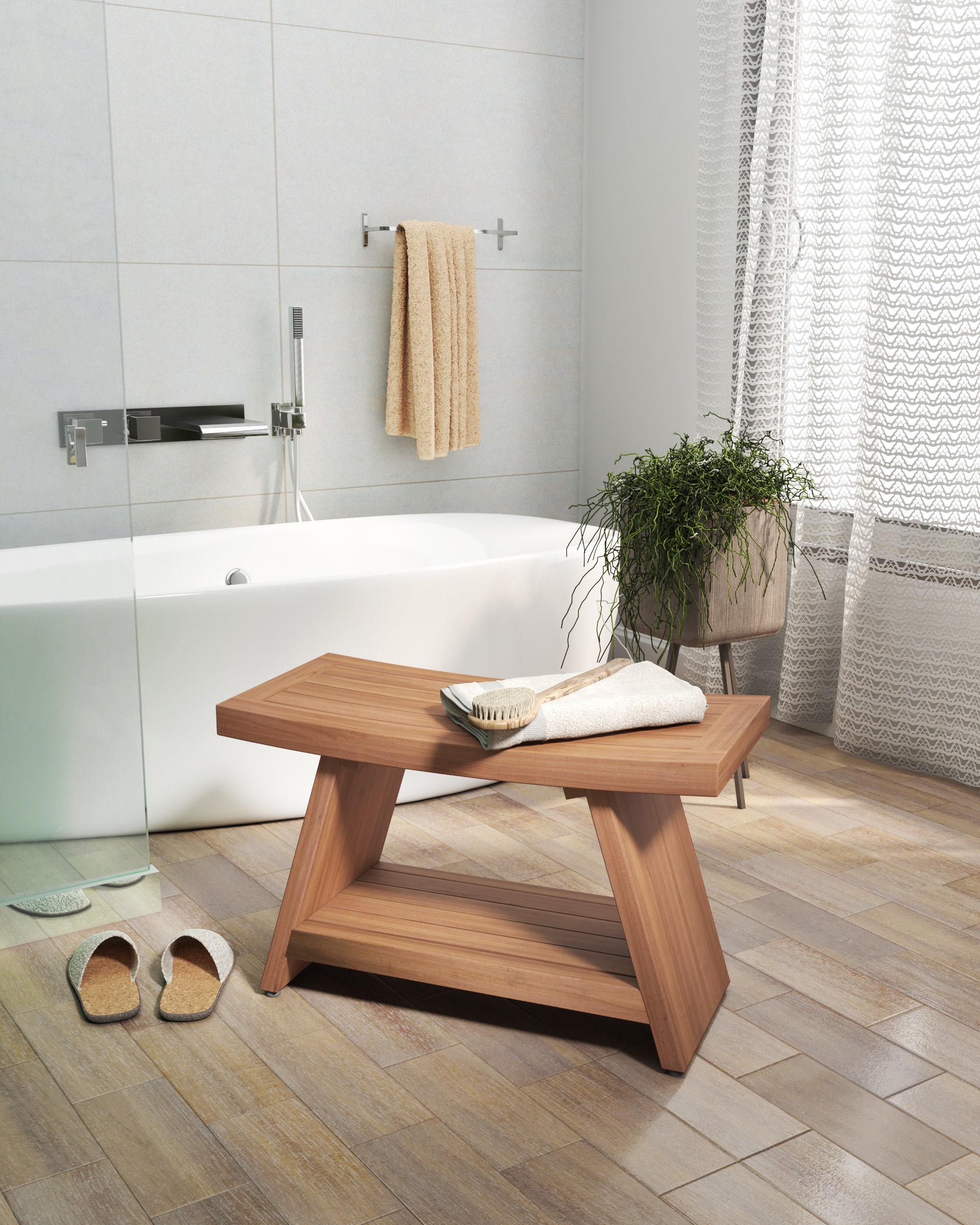 Patented 30 Asia® Teak Shower Bench with Shelf Etsy