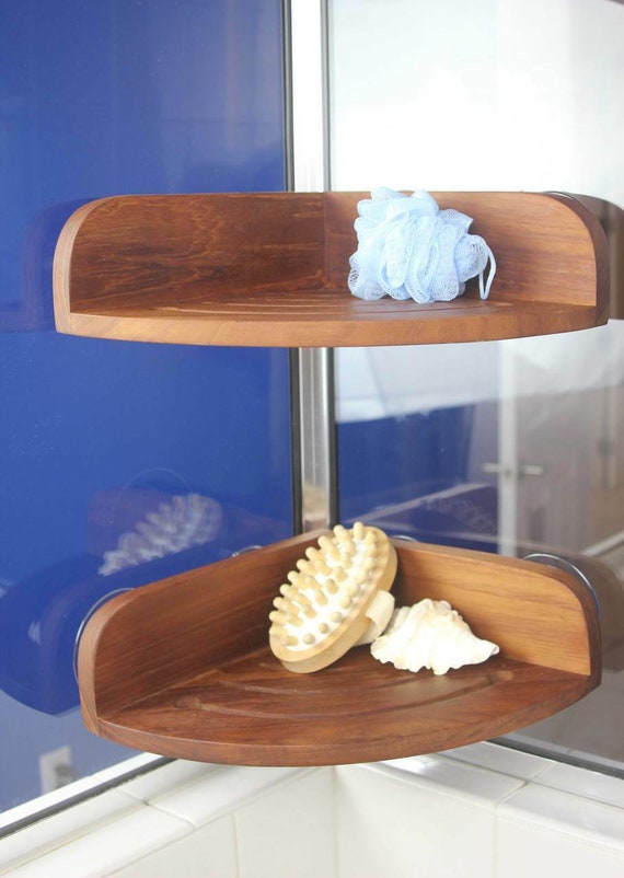 Teak Slim Shower Organizer