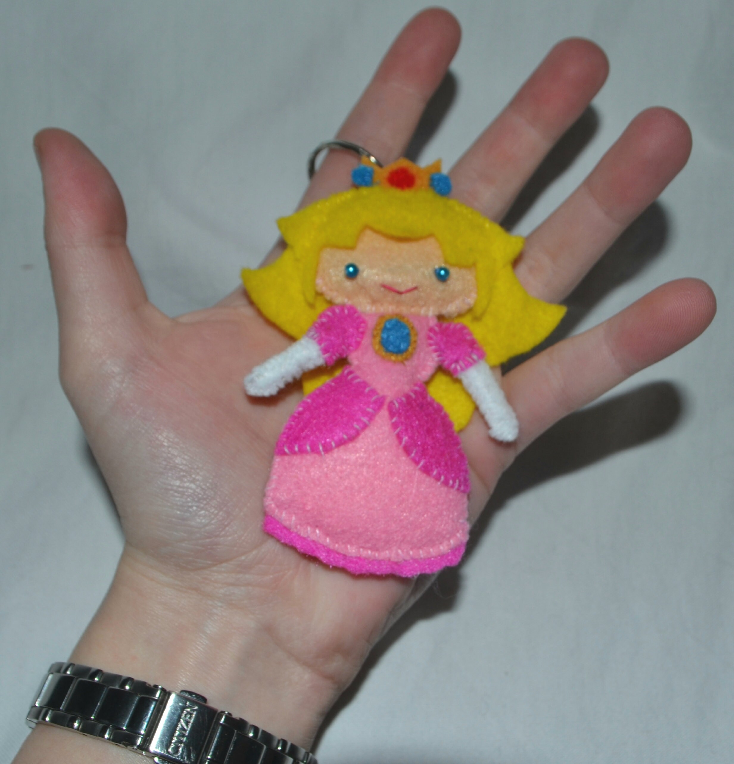 Princess Peach Mario Feltie Keychain Etsy