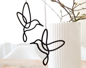 LINE ART Birds, Mother's Day Gift, Spring Decoration, Wedding Decoration, Window Decoration, Wooden Decoration, Black, Minimalist Design