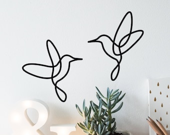 LINE ART birds spring decoration, Easter decoration, decorative birds, gift idea, wood, black, minimalist design,