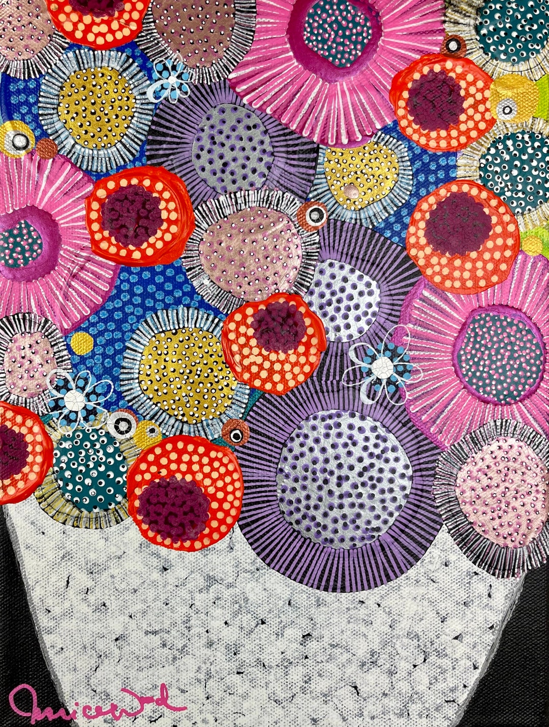 Original Jessica Wood Artist Painting. Floral Still Life Series. 9x12