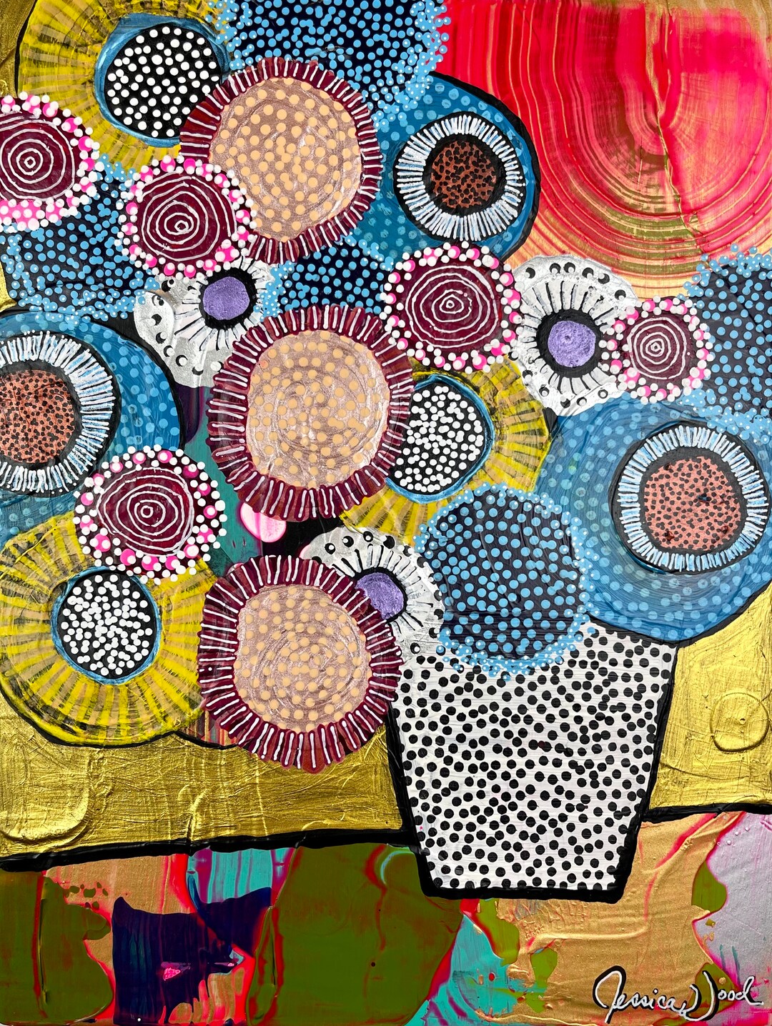 Original Jessica Wood Artist Painting. Floral Still Life Etsy