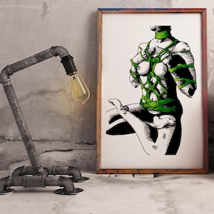 Green Lotus Shibari Art Print *LIMITED EDITION* A5 A4
