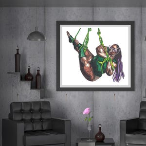 Tink Suspension Shibari Art Print A3 10&quot;x10&quot;