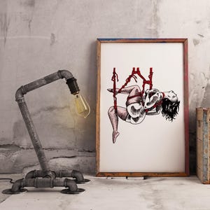 Peace Shibari Suspension Art Print  *LIMITED EDITION* A5 A4