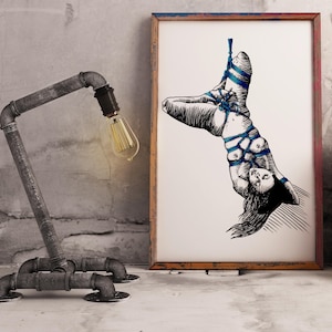 Blue Femme Shibari Art Print *LIMITED EDITION* A5 A4