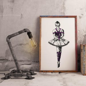 Dancer in Purple Shibari Art Print *LIMITED EDITION* A4