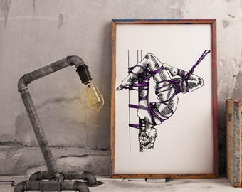 Bliss in Purple | Shibari Art Print | *LIMITED EDITION* | A4