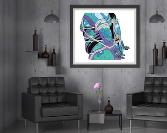 Pastel Shibari Kunstdruck - Limitierte Auflage, signiert