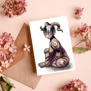 Aries Shibari Art Greetings Card A6