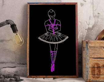 Dancer Purple Foil *LIMITED EDITION* Shibari A4 Art Print