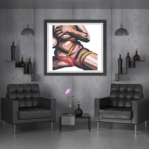 Savannah *LIMITED EDITION* Watercolour Shibari Art Square Print 10&quot;x10&quot;