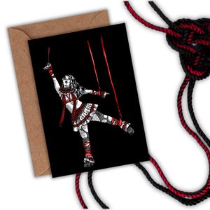 Marionette Kinktober Shibari Art Greetings Card 7&quot;x5&quot;