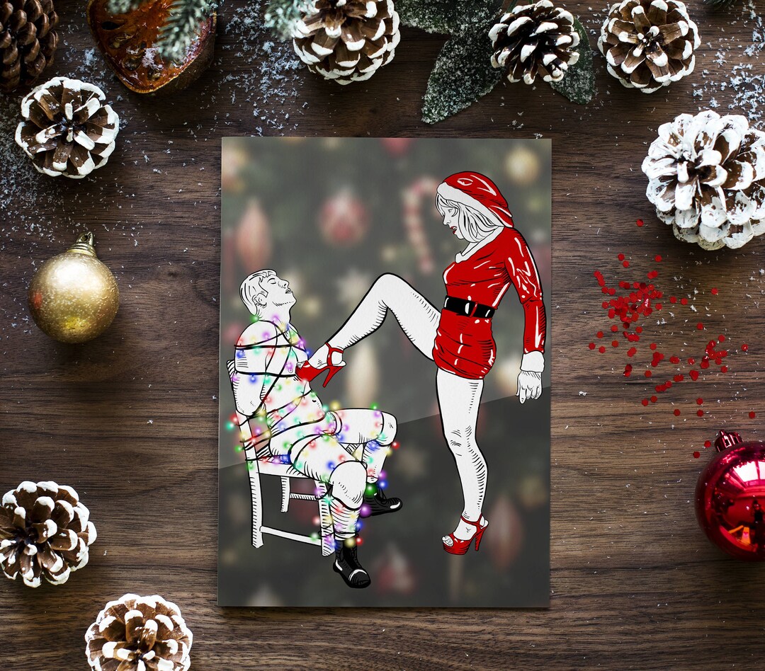 Dominatrix Santa Shibari Art Christmas Card A6 Etsy