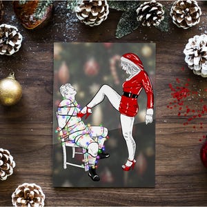 Biglietto di Natale con arte Shibari di Santa Dominatrice A6
